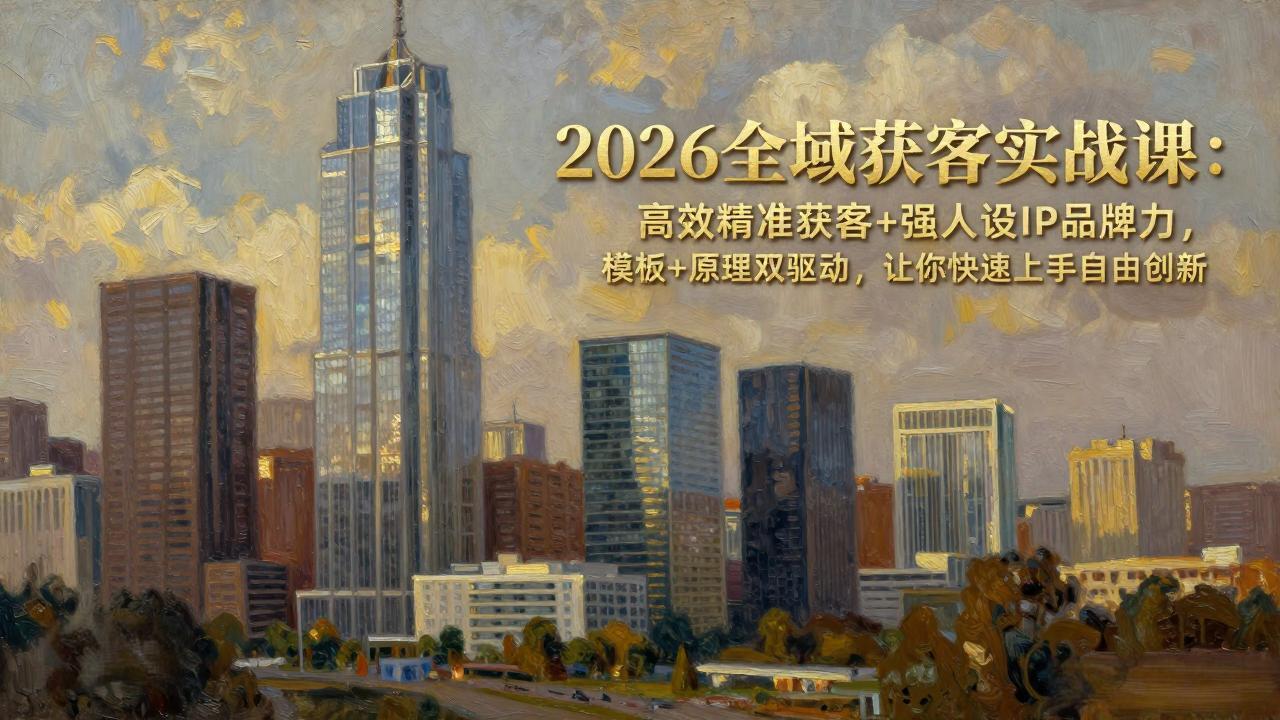 2026全域获客实战课：高效精准获客+强人设IP品牌力，模板+原理双驱动-缘梦网创