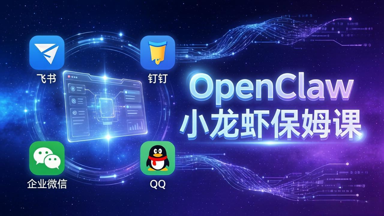 OpenClaw小龙虾保姆课：Windows/macOS/Linux/Docker全系统安装，飞书+钉钉+企业微信+QQ全接入-缘梦网创