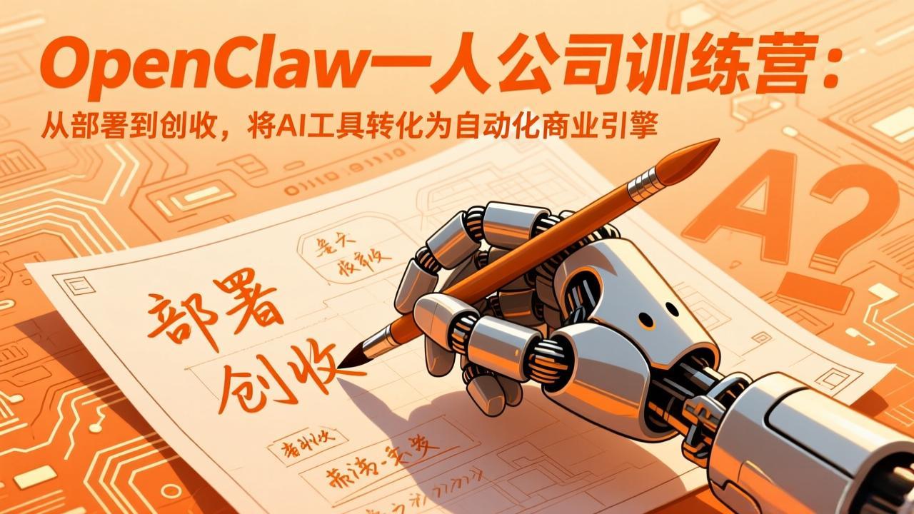 OpenClaw小龙虾一人公司训练营-更新：从部署到创收，将AI工具转化为自动化商业引擎-缘梦网创