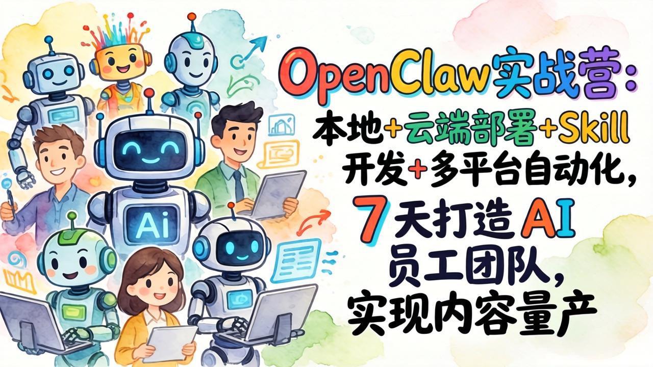 OpenClaw实战营-更新：本地+云端部署+Skill开发+多平台自动化，7天打造AI员工团队-缘梦网创