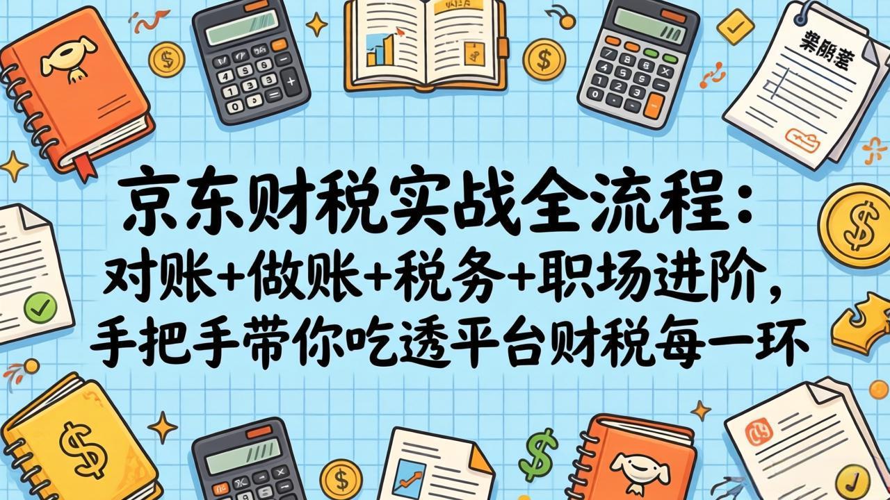 京东财税实战全流程：对账+做账+税务+职场进阶，手把手带你吃透平台财税每一环-缘梦网创