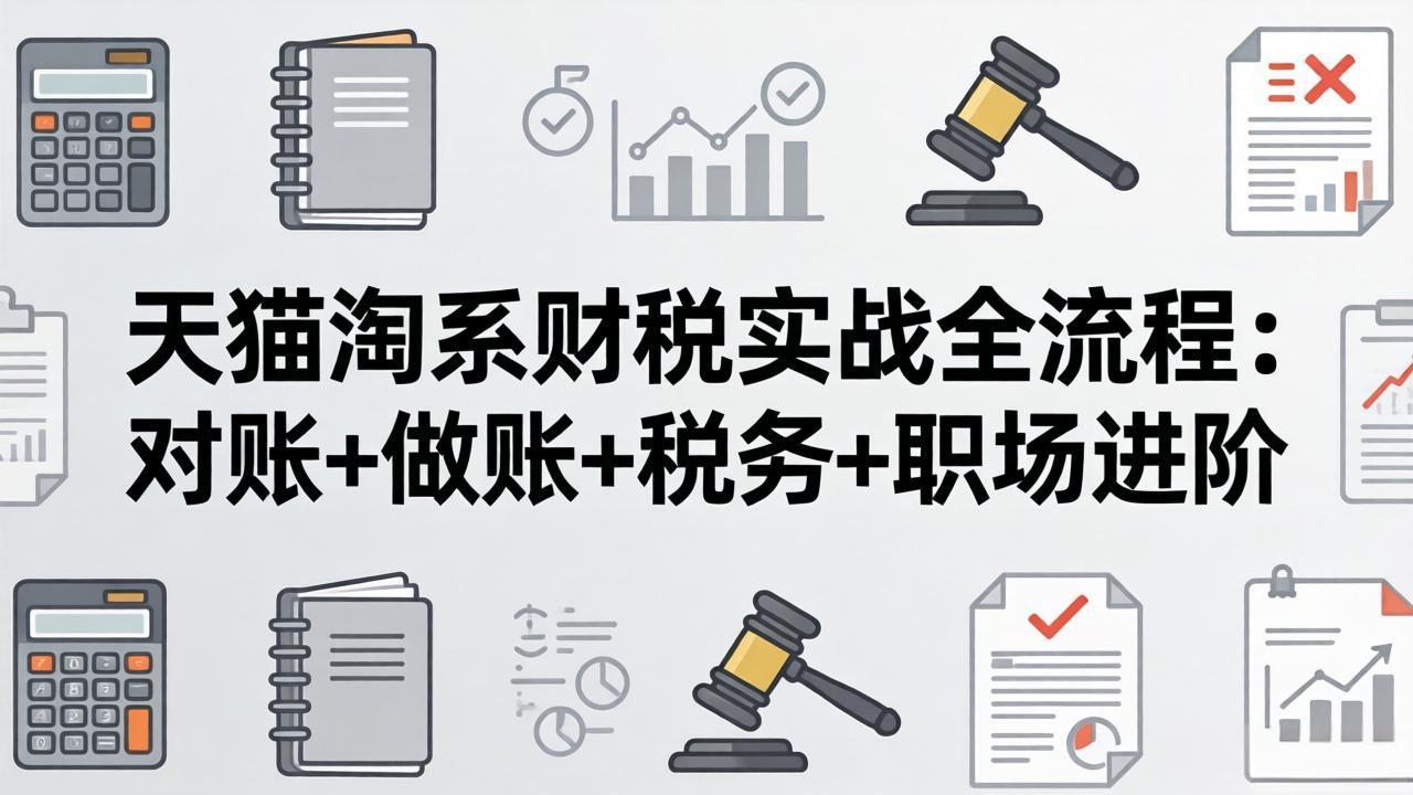天猫淘系财税实战全流程：对账+做账+税务+职场进阶，手把手吃透平台财税每一环-缘梦网创