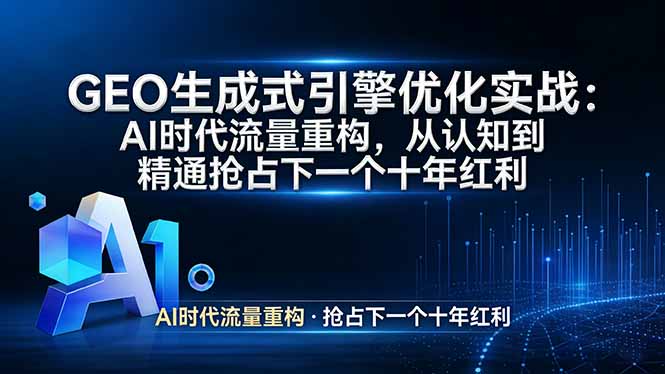 GEO 生成式引擎优化实战：AI时代流量重构，从认知到精通抢占下一个十年红利-缘梦网创