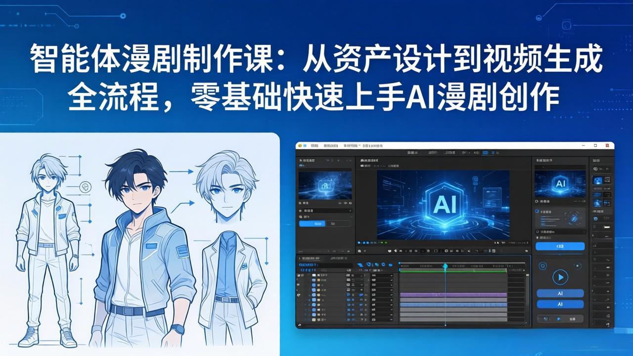智能体漫剧制作课：从资产设计到视频生成全流程，零基础快速上手AI漫剧创作-缘梦网创