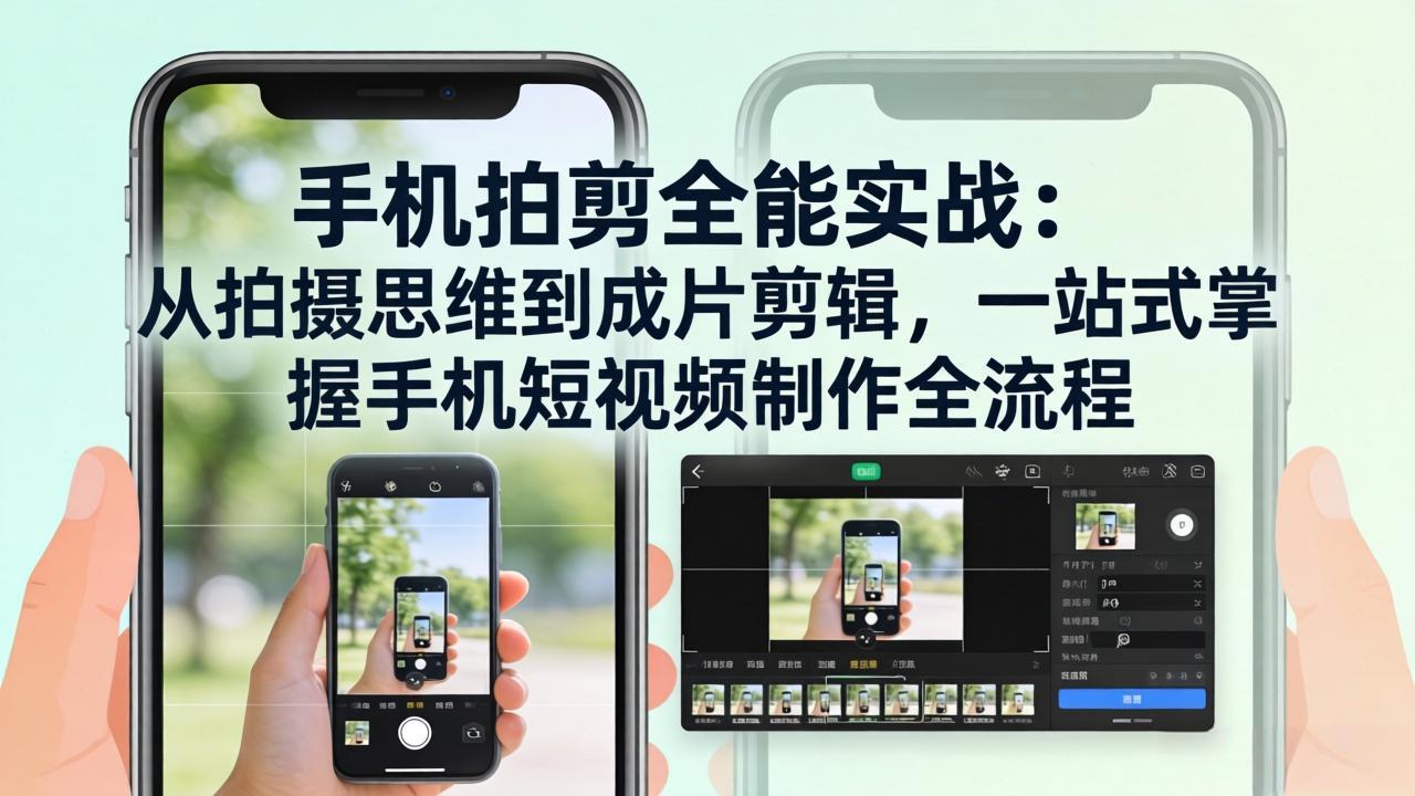 手机拍剪全能实战：从拍摄思维到成片剪辑，一站式掌握手机短视频制作全流程-缘梦网创