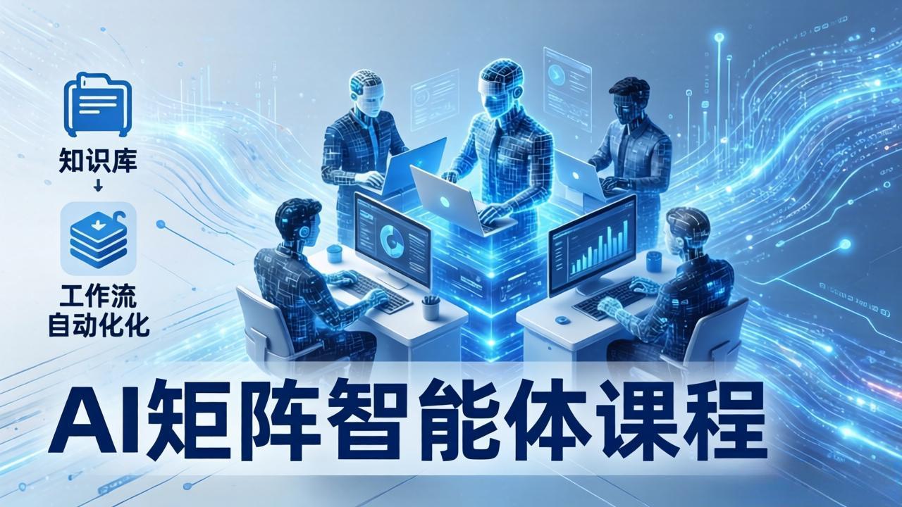 AI矩阵智能体实战：100个数字员工批量生产内容，文本知识库+工作流自动化全搞定-缘梦网创