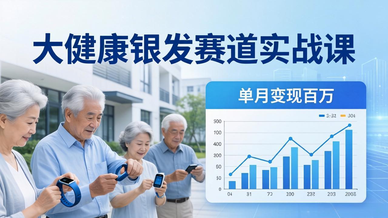 大健康银发赛道实战课：拆解视频号线索型 IP 单月变现百万逻辑，教你精准获客高效变现-缘梦网创