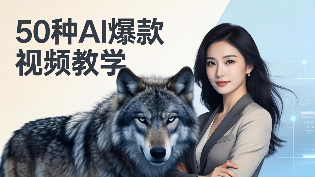 50种AI爆款视频教学:影视级古诗词+治愈萌宠+山海经蛟龙,高阶宝典商业落地-缘梦网创