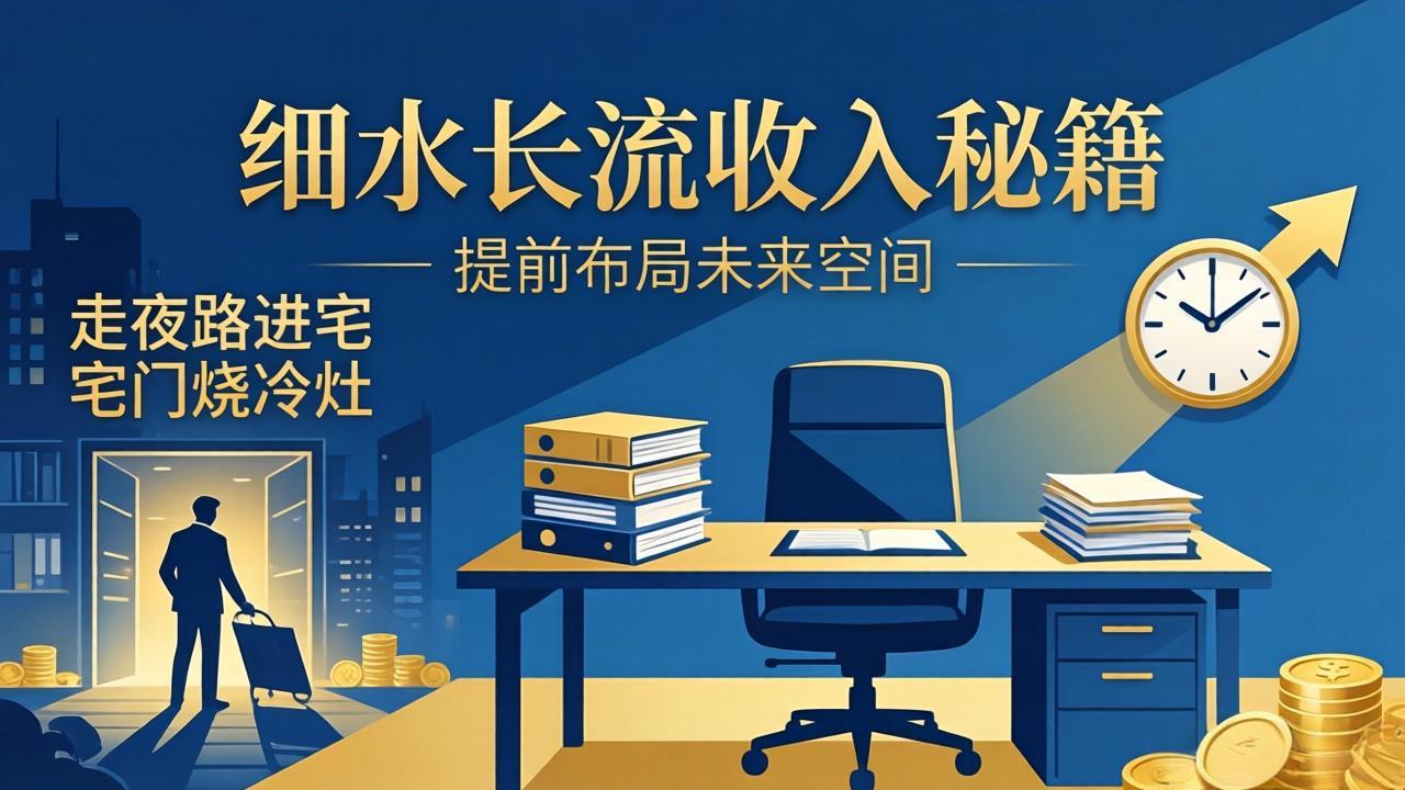 细水长流收入秘籍:走夜路进宅门烧冷灶,提前布局未来空间-缘梦网创