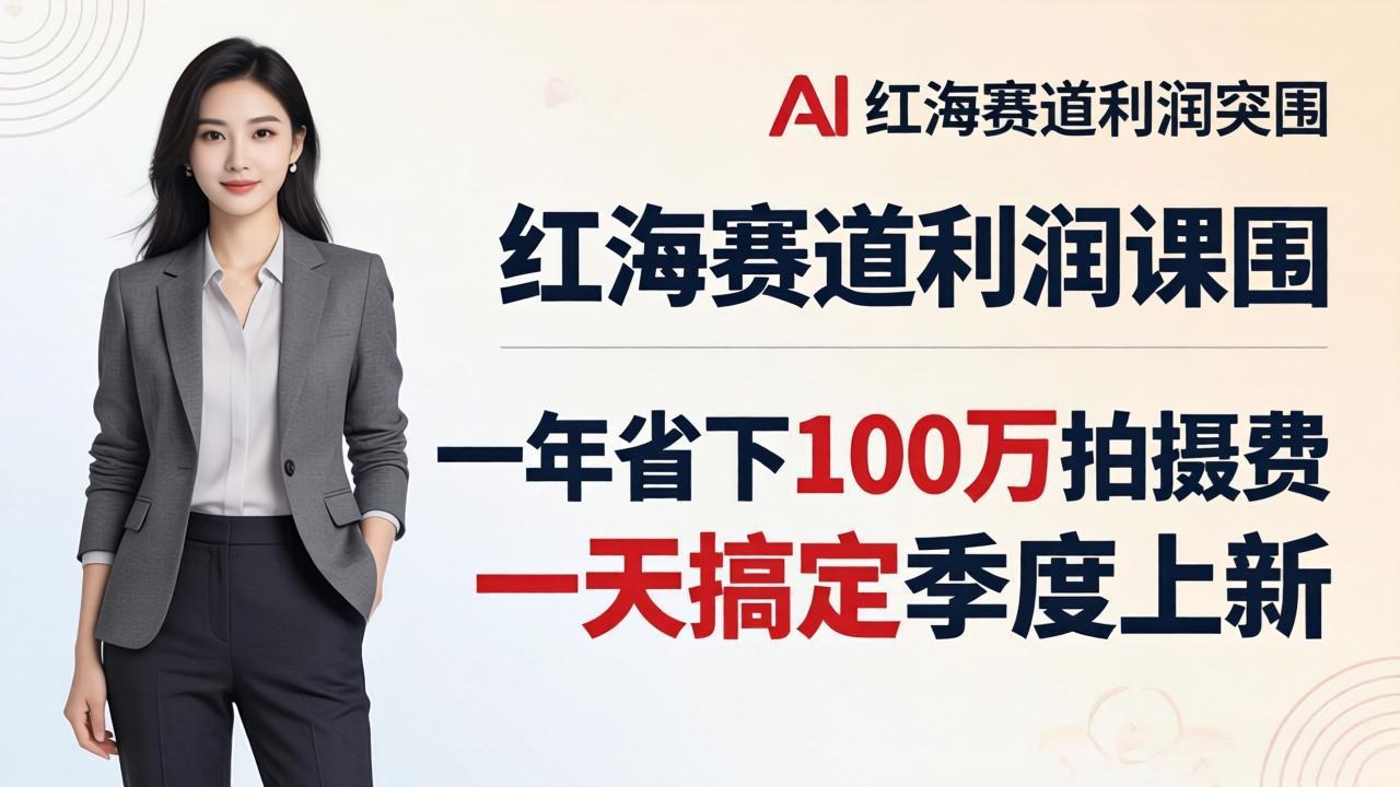 服装老板AI模特图课:一年省下100万拍摄费,一天搞定季度上新,红海赛道利润突围-缘梦网创