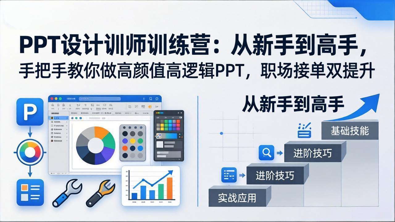 PPT设计训师训练营:从新手到高手,手把手教你做高颜值高逻辑PPT,职场接单双提升-缘梦网创