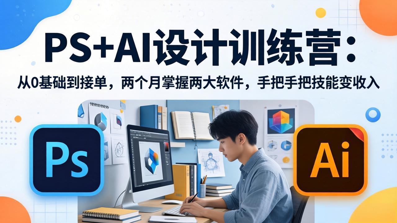 PS+AI设计训练营:从0基础到接单,两个月掌握两大软件,手把手把技能变收入-缘梦网创