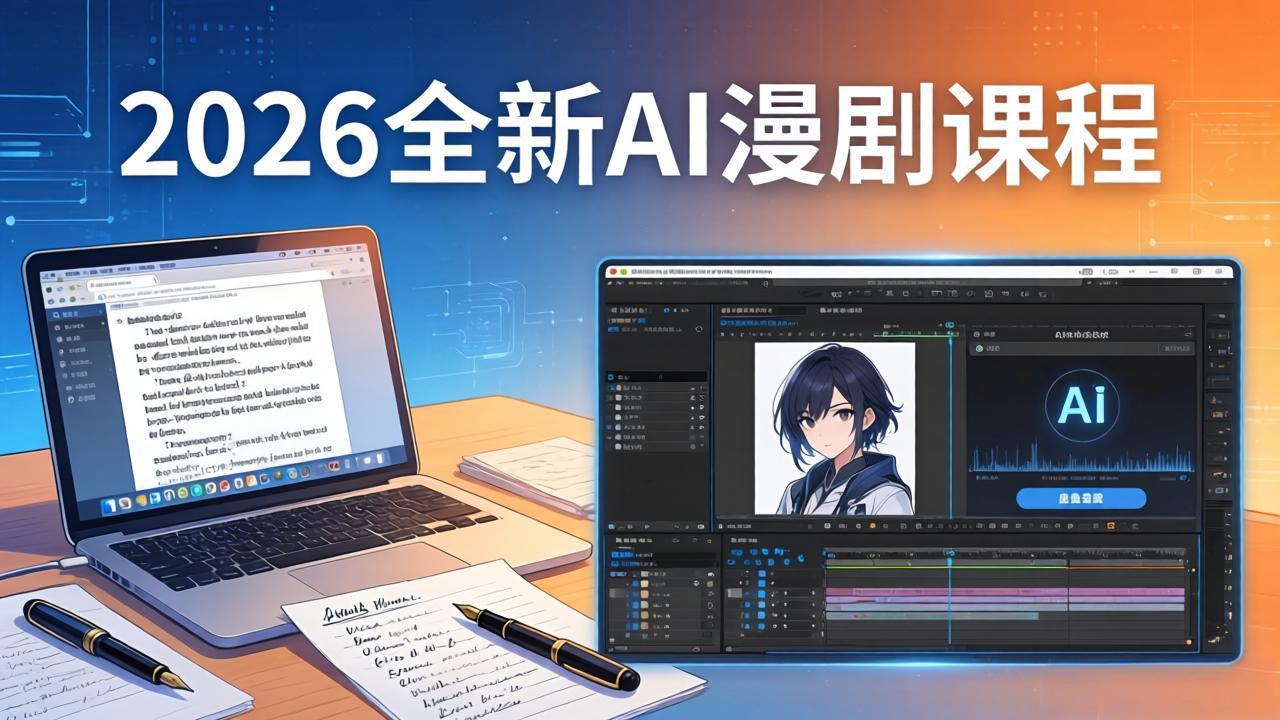 2026全新AI漫剧课程：覆盖创作全链路，教你写作分镜剪辑配音一站式打造漫剧作品-缘梦网创