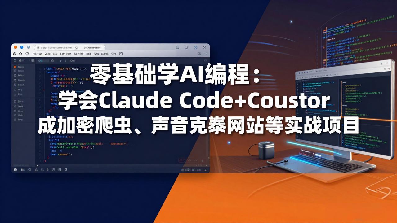零基础学AI编程:学会Claude Code+Cursor完成加密爬虫、声音克隆网站等实战项目-缘梦网创