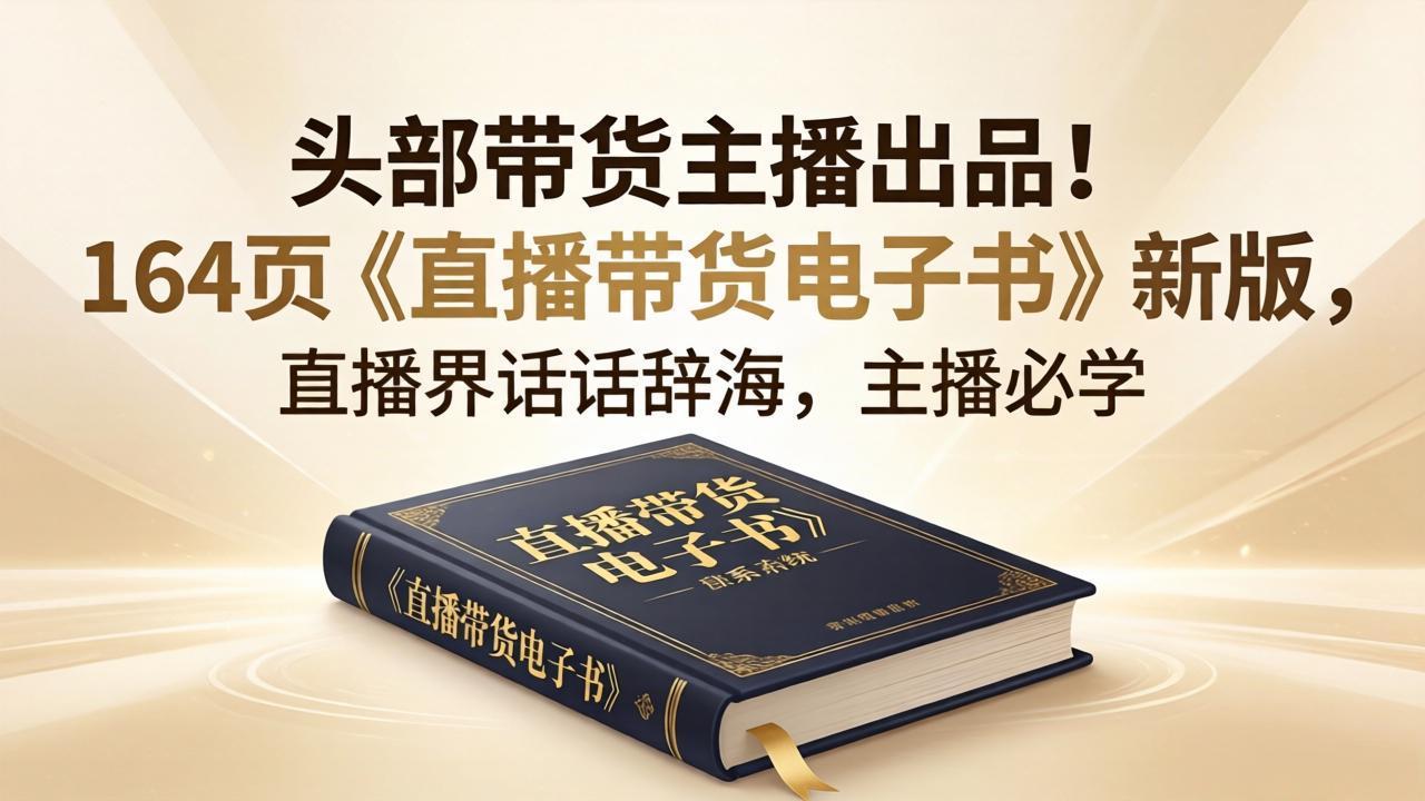 头部带货主播出品！164页《直播带货电子书》新版，直播界话术辞海，主播必学-缘梦网创