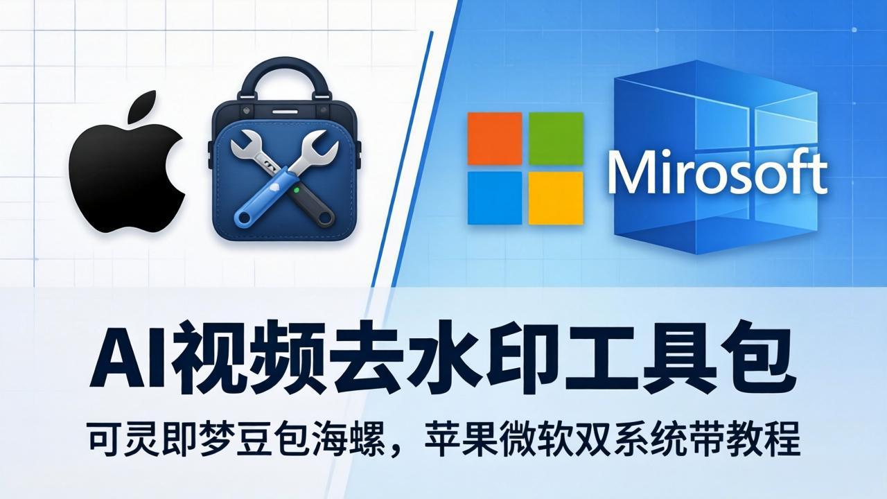 AI视频去水印工具包:可灵即梦豆包海螺,苹果微软双系统带教程-缘梦网创