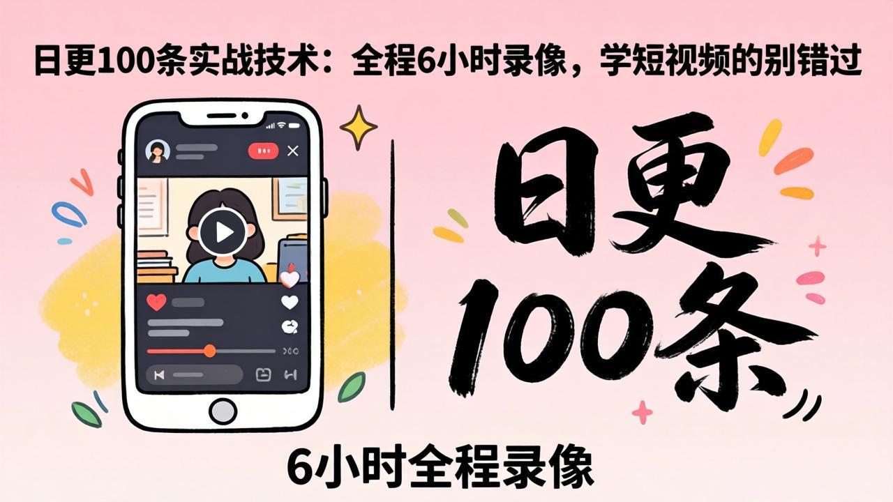 某工作坊东莞2026年4月12线下课:日更100条实战:全程6小时录像,学短视频的别错过-缘梦网创