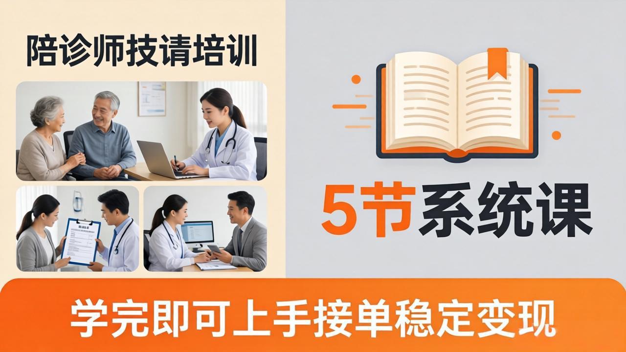 想做陪诊师不知从何下手？5节系统课教你掌握核心技能，学完即可上手接单稳定变现-缘梦网创