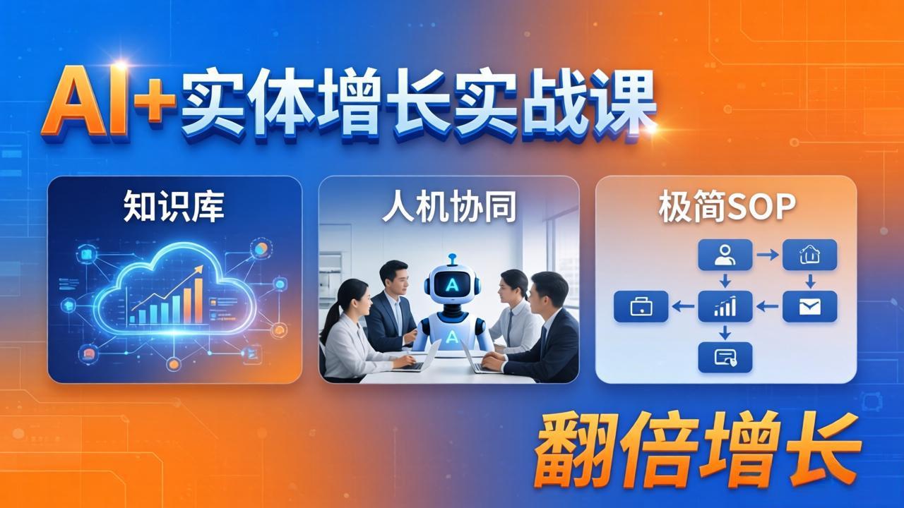 AI+实体增长实战课：知识库+人机协同+极简SOP，助力实体业务翻倍增长-缘梦网创