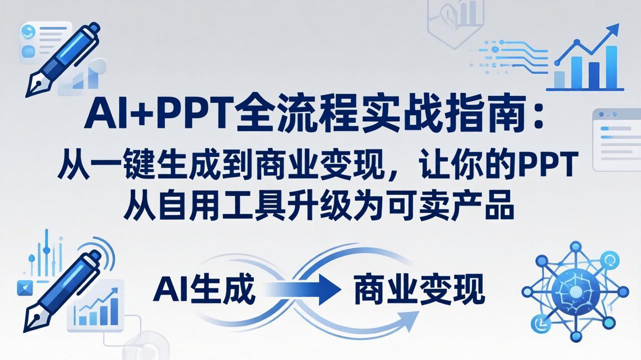 AI+PPT全流程实战指南-更新4月21：从一键生成到商业变现，让你的PPT从自用工具升级为可卖产品-缘梦网创