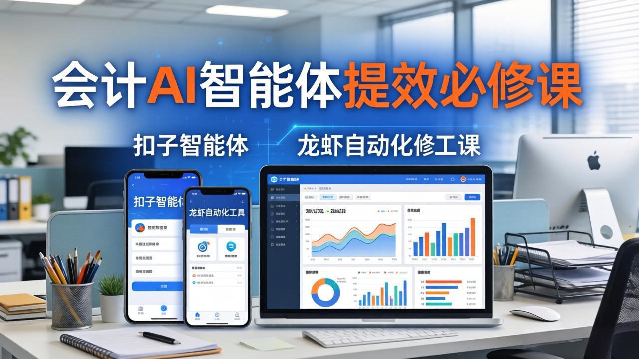 财务会计AI智能体提效必修课:扣子智能体+龙虾自动化+报表分析,一站式提升财务工作效率-缘梦网创