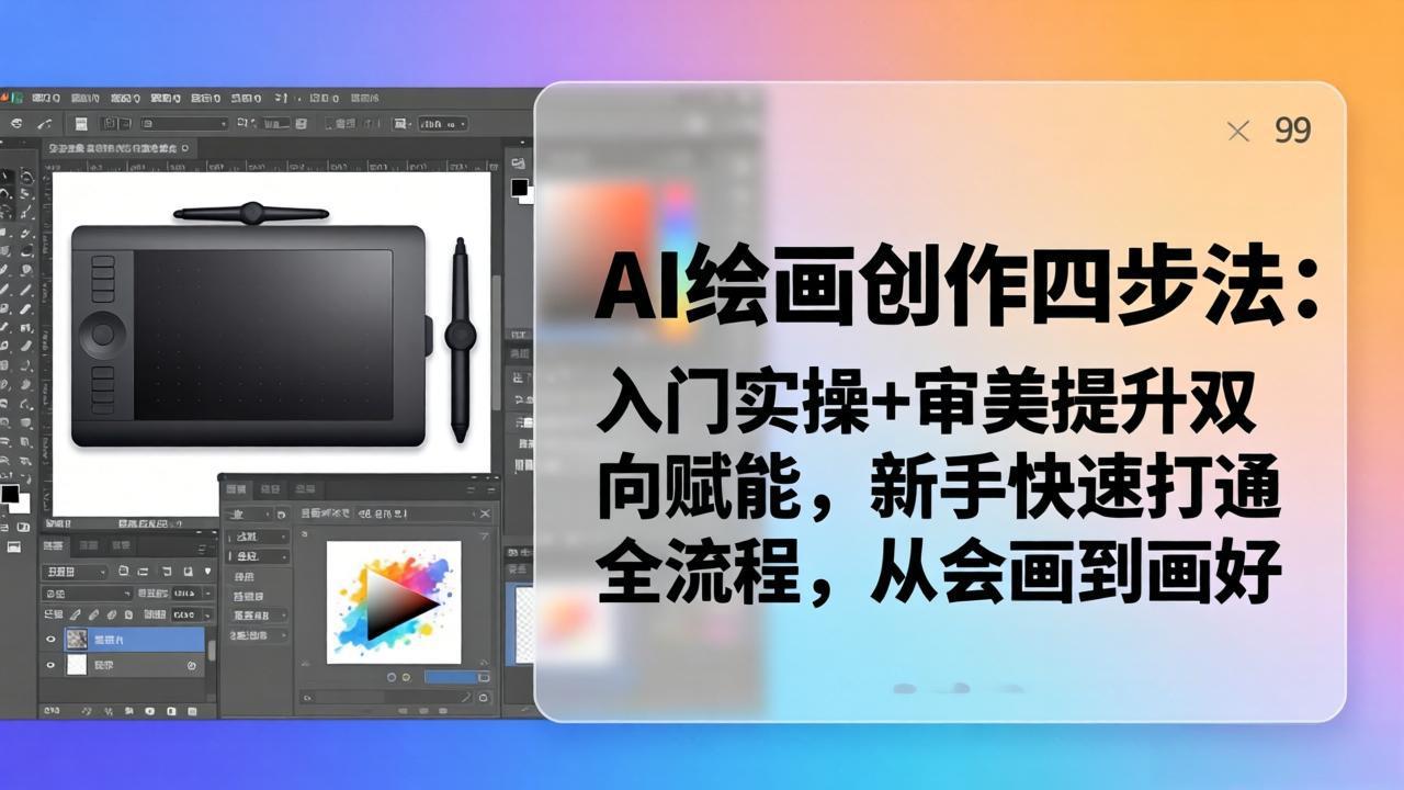 AI绘画创作四步法:入门实操+审美提升双向赋能,新手快速打通全流程,从会画到画好-缘梦网创