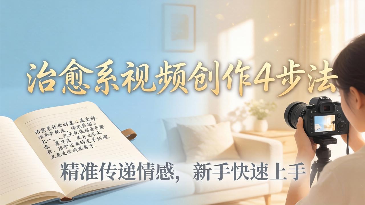 治愈系视频创作4步法:从文案打磨到画面呈现,精准传递情感,新手快速上手出优质内容-缘梦网创