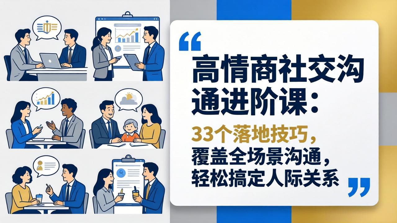 高情商社交沟通进阶课:33个落地技巧,覆盖全场景沟通,轻松搞定人际关系-缘梦网创
