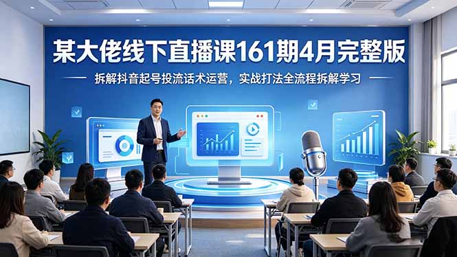 某大佬线下直播课161期4月完整版,拆解抖音起号投流话术运营,实战打法全流程拆解学习-缘梦网创