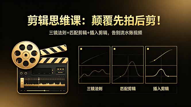 剪辑思维课:颠覆先拍后剪!三镜法则+匹配剪辑+插入剪辑,告别流水账视频-缘梦网创