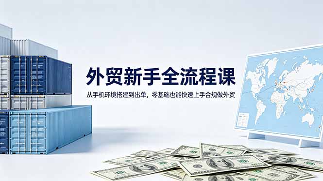 外贸新手全流程课：从手机环境搭建到出单，零基础也能快速上手合规做外贸-缘梦网创