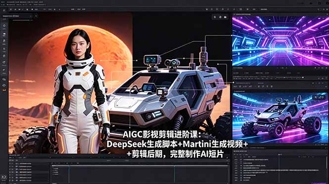 AIGC影视剪辑进阶课:DeepSeek生成脚本+Martini生成视频+剪辑后期,完整制作AI短片-缘梦网创