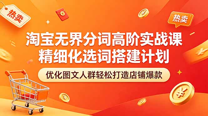 淘宝无界分词高阶实战课 精细化选词搭建计划 优化图文人群轻松打造店铺爆款-缘梦网创