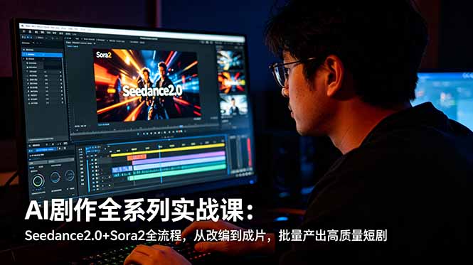 AI剧作全系列实战课:Seedance2.0+Sora2全流程,从改编到成片,批量产出高质量短剧-缘梦网创