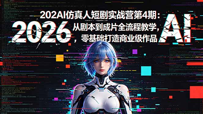 2026AI仿真人短剧实战营第4期：从剧本到成片全流程教学，零基础打造商业级作品-缘梦网创