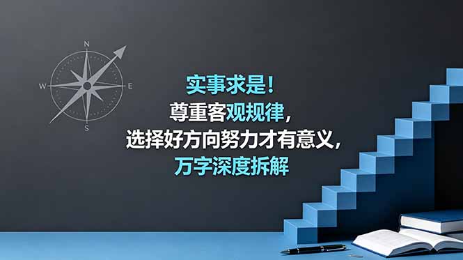 付费文章:实事求是!尊重客观规律,选择好方向努力才有意义,万字深度拆解-缘梦网创