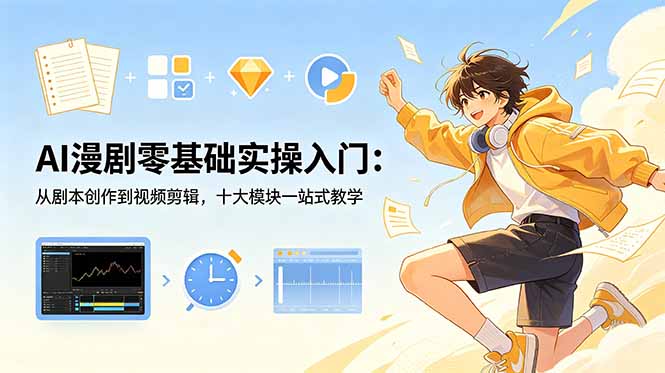 AI漫剧零基础实操入门:从剧本创作到视频剪辑,十大模块一站式教学-缘梦网创