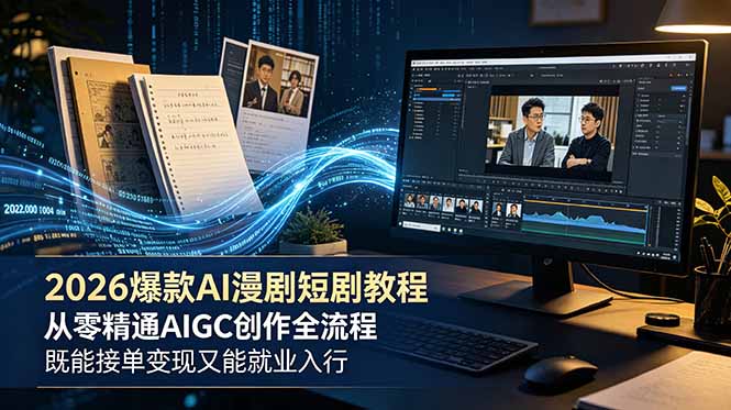 2026 爆款 AI 漫剧短剧教程 从零精通 AIGC 创作全流程 既能接单变现又能就业入行-缘梦网创