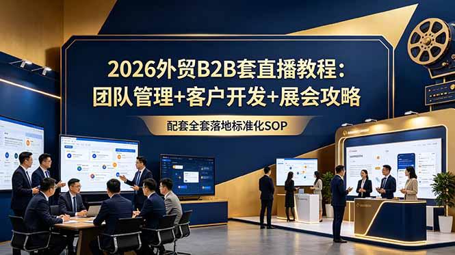 2026外贸B2B套直播教程:团队管理+客户开发+展会攻略,配套全套落地标准化SOP-缘梦网创