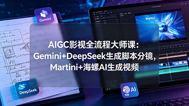 AIGC影视全流程大师课:Gemini+DeepSeek生成脚本分镜,Martini+海螺AI生成视频-缘梦网创
