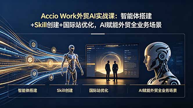 Accio Work外贸AI实战课：智能体搭建+Skill创建+国际站优化，AI赋能外贸全业务场景-缘梦网创